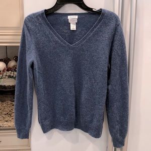 New 100% Cashmere Sweater Blue For Women